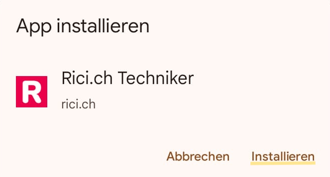 Android: Installieren bestätigen