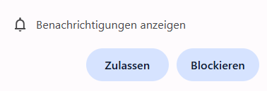 Browser-Dialog: Push-Benachrichtigungen zulassen