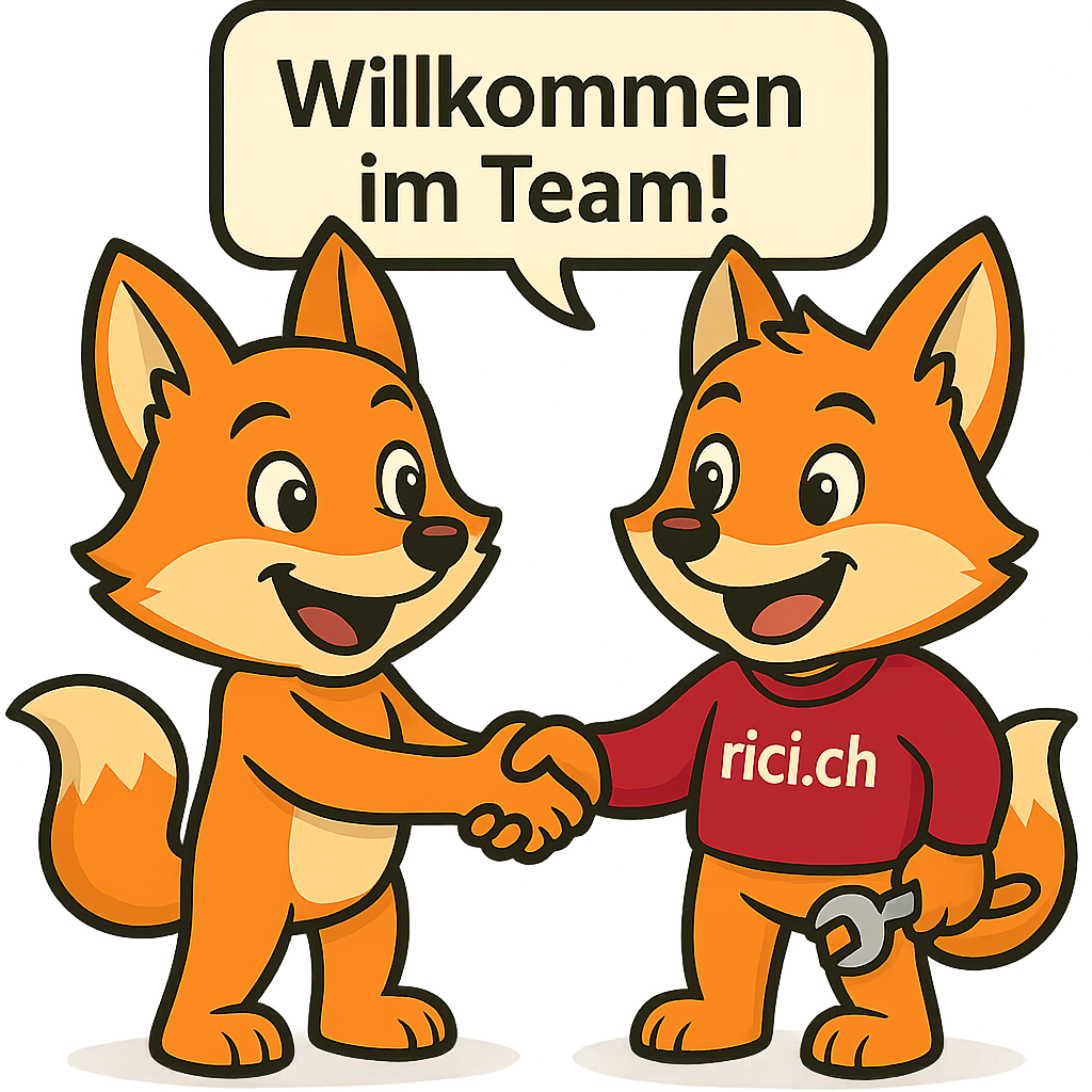 Rici.ch Fuchs-Maskottchen für die Techniker-Registrierung
